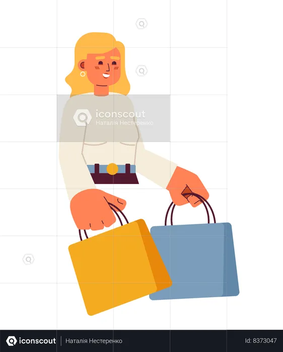 Mulher fazendo compras  Ilustração