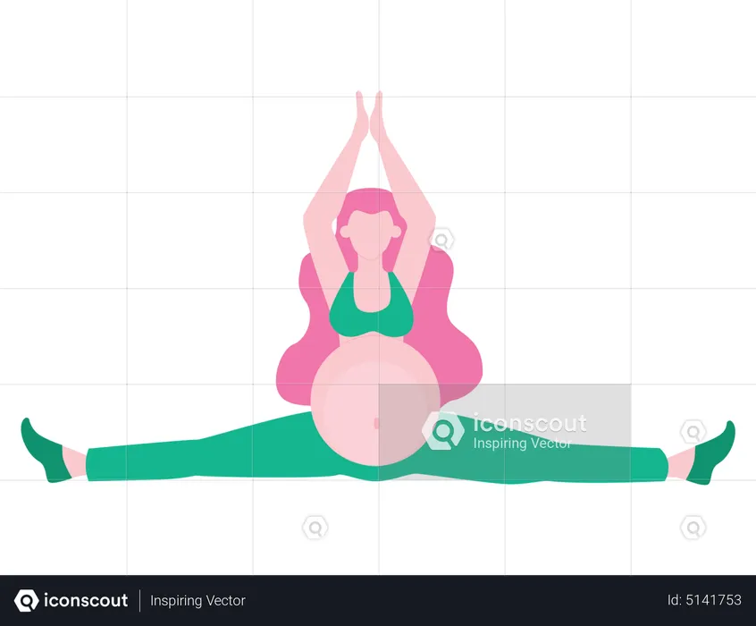 Mulher fazendo amido durante a gravidez  Ilustração