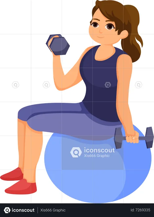 Mulher fazendo exercícios  Ilustração