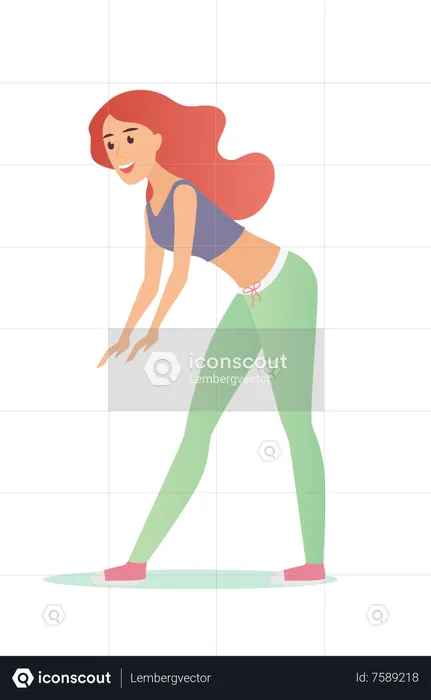 Mulher fazendo exercícios  Ilustração