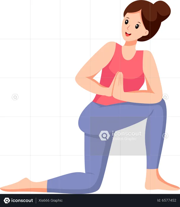 Fêmea fazendo ioga  Ilustração
