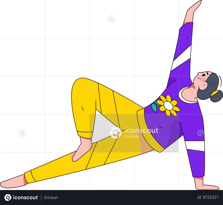 Mulher fazendo yoga matinal  Ilustração