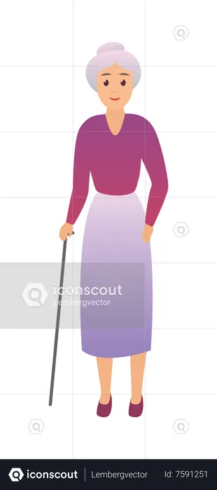 Mulher idosa  Ilustração