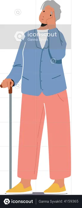 Mulher idosa que sofre de doença cerebral  Ilustração