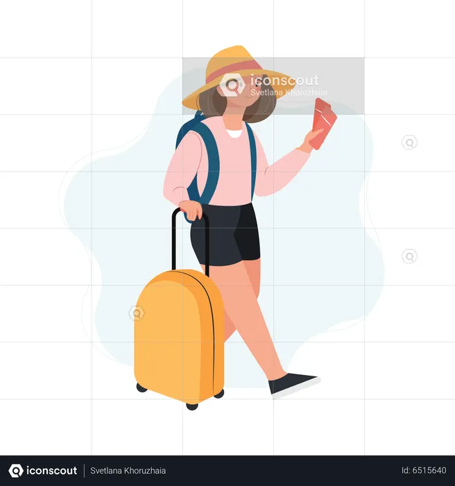 Mulher vai viajar  Ilustração