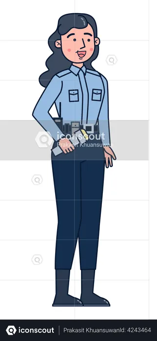 Mulher policial  Ilustração