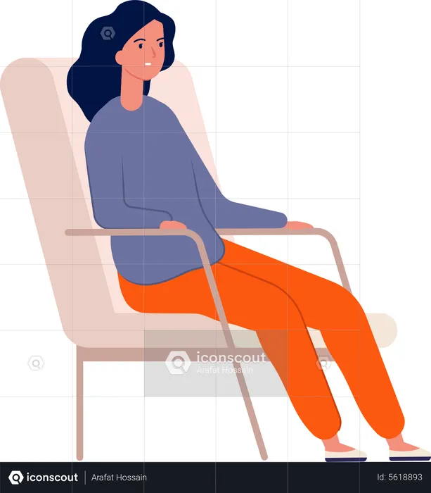 Mulher visitando psicoterapeuta  Ilustração