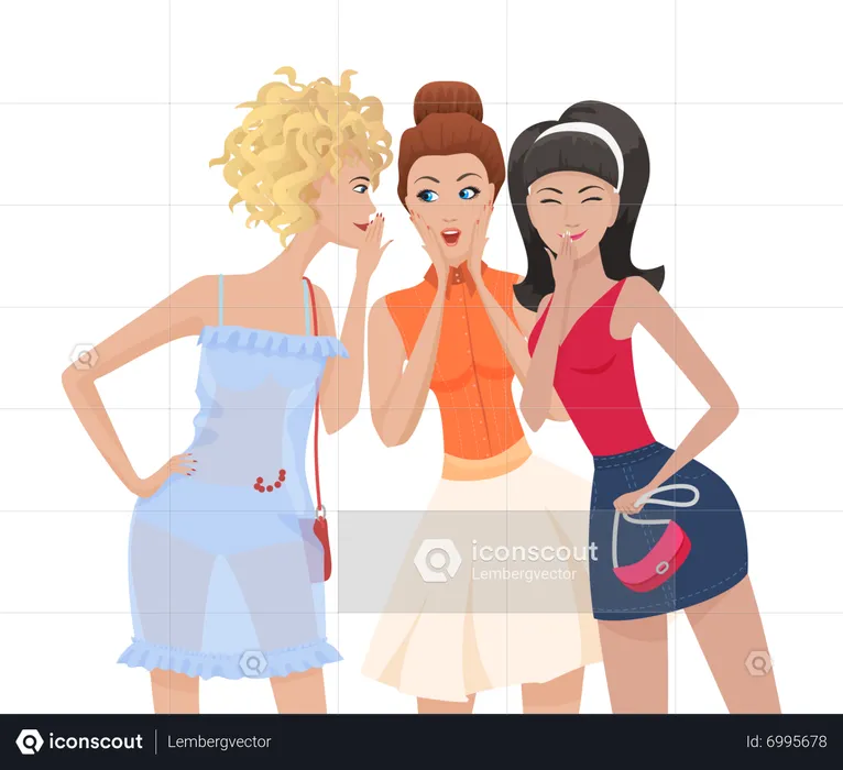 Mulheres falando baixinho  Ilustração