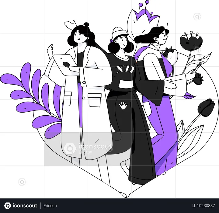 Mulheres trabalhadoras celebram o dia da mulher  Ilustração