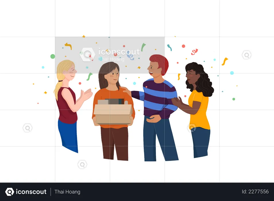 Multi ethnic business people with casual suit welcoming new member in team  Illustration