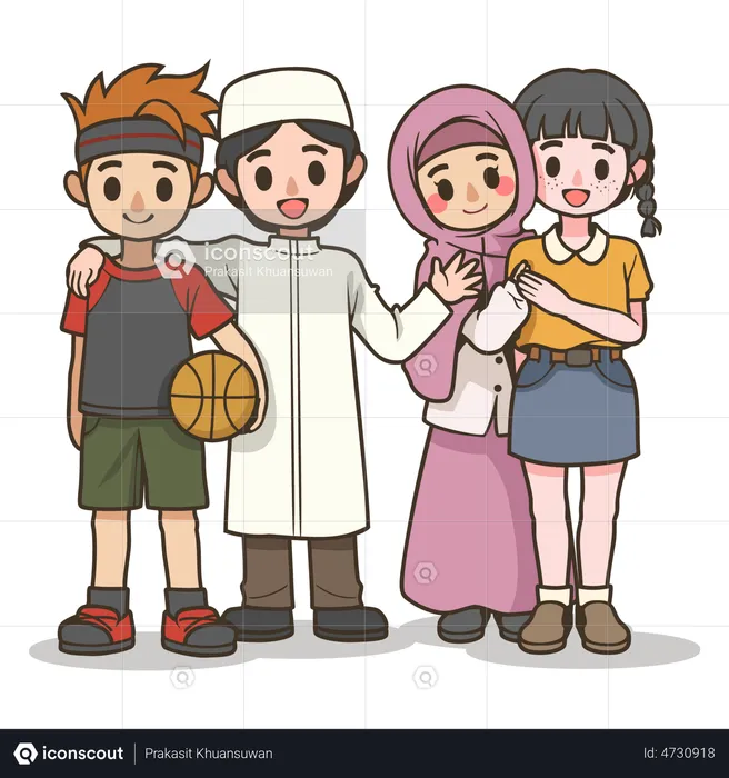Multicultural and multiracial people  Illustration