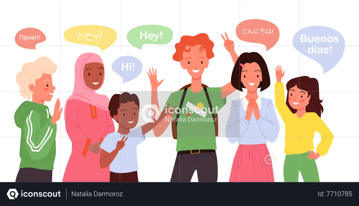 Multilingual people  Illustration