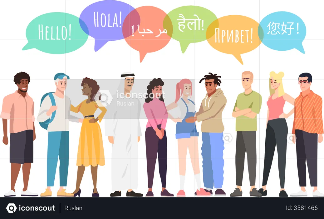 Multinationale Community-Kommunikation  Illustration