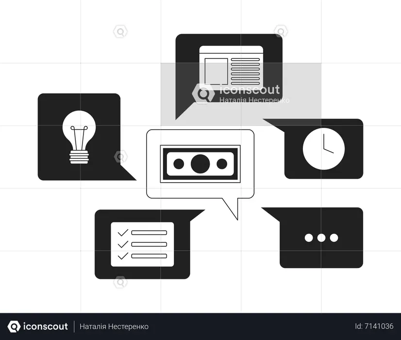 Multiple message bubbles s bundle  Illustration