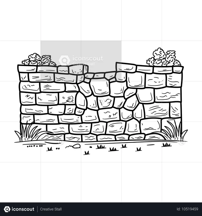 Pared de piedra  Ilustración