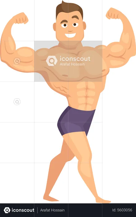 Muscular man with strong body  Illustration