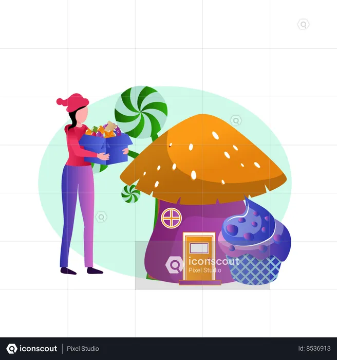 Mushroom house  Illustration