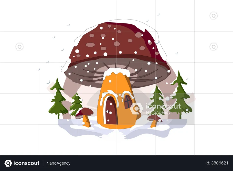 Mushroom House  Illustration