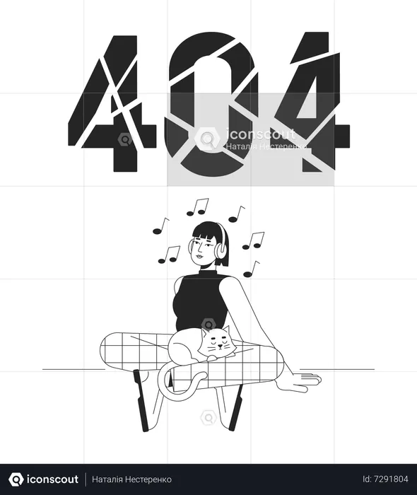 Music listening 404 flash message  Illustration
