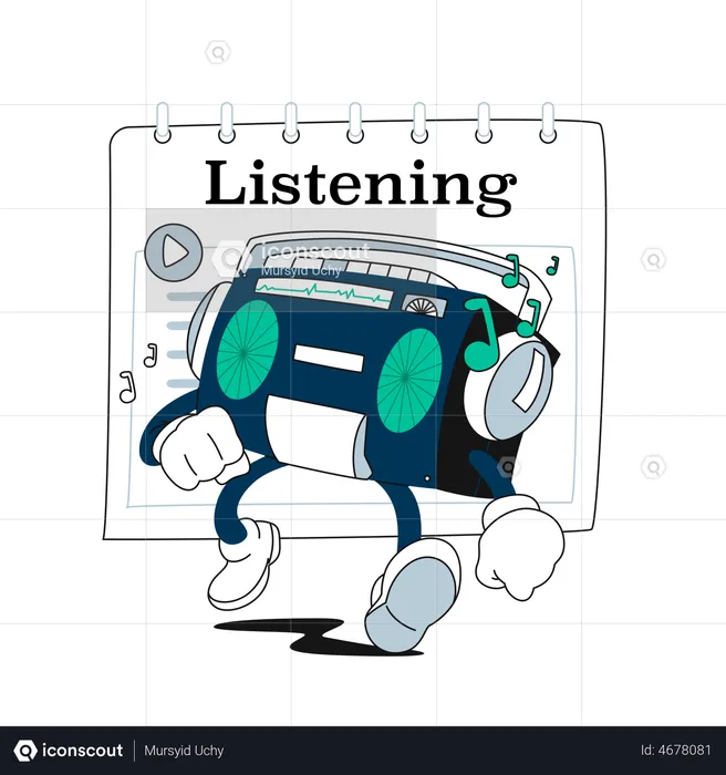 Music Listening  Illustration
