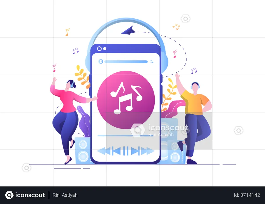 Music listening app  Illustration