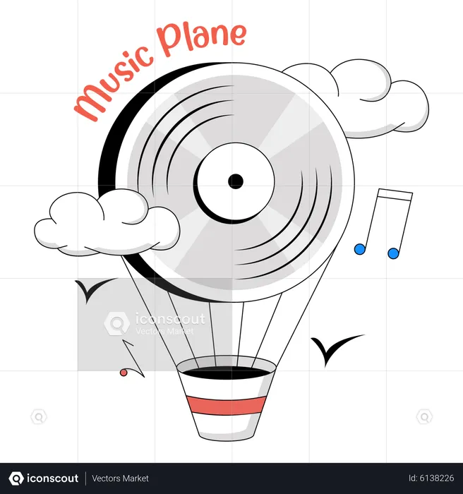 Music Plane  Illustration
