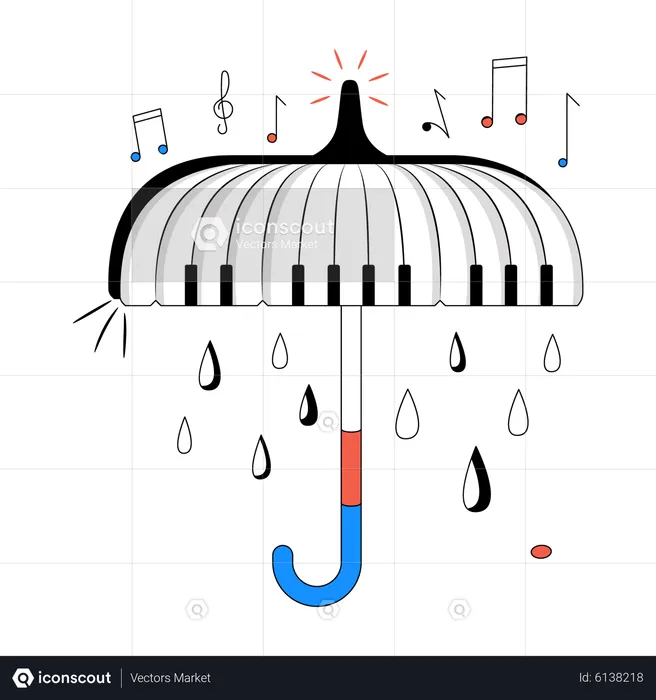 Music Rain  Illustration