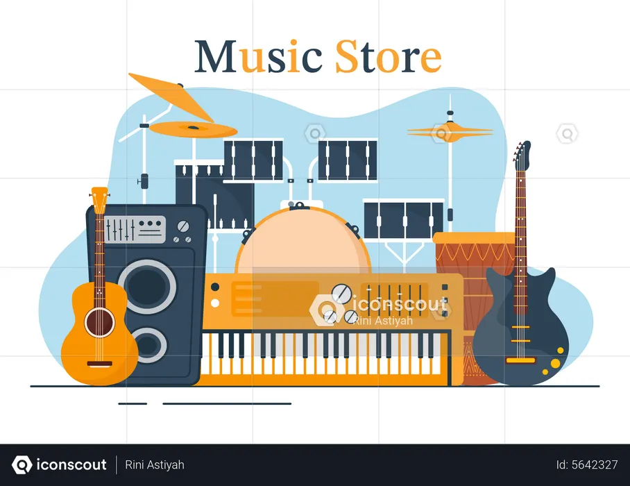 Music Store  Illustration