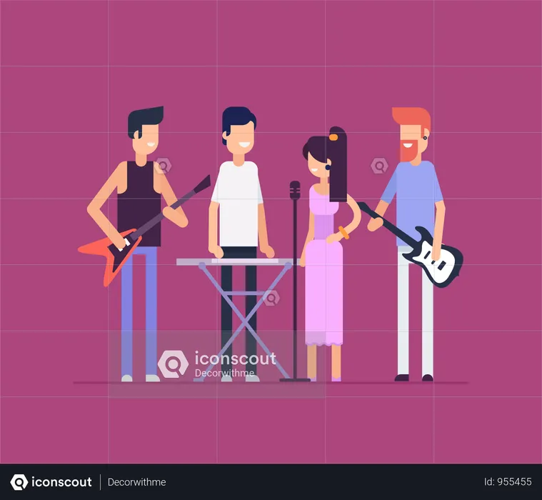 Musical Band  Illustration