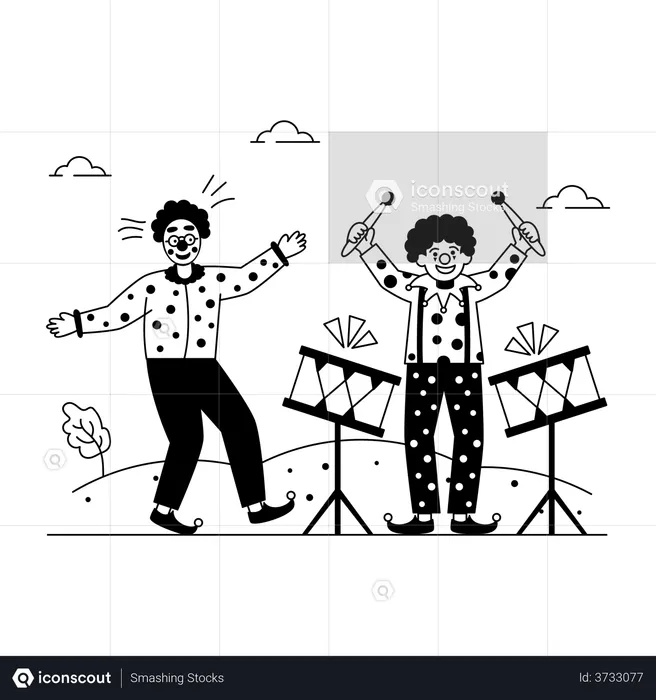 Musical band on April Fools day  Illustration