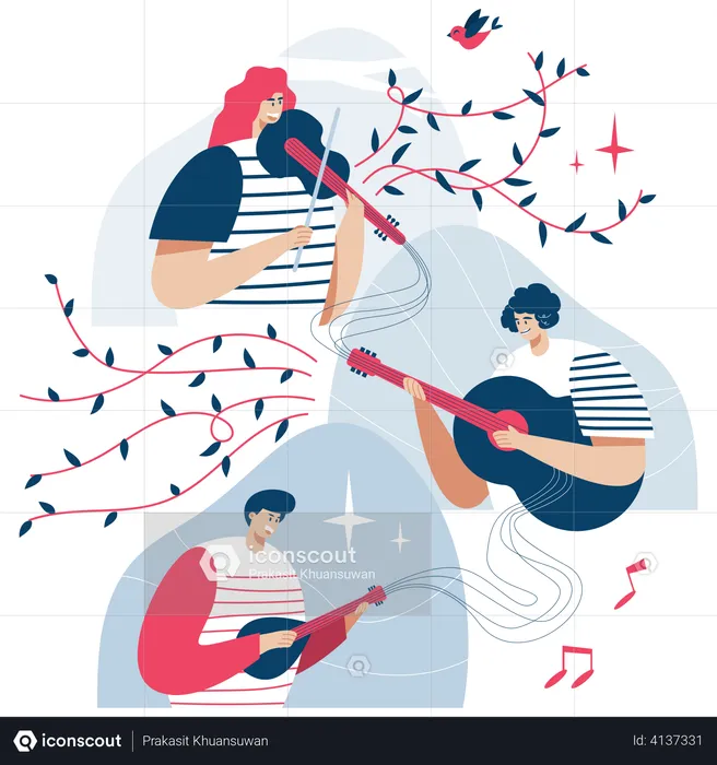 Musician doing concert  Illustration