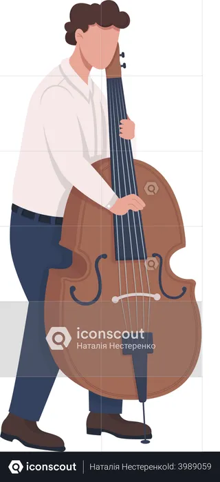 Musician playing cello with fingers  Illustration