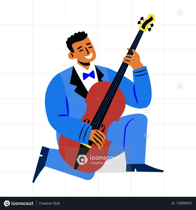 Musicien de jazz jouant de la musique  Illustration