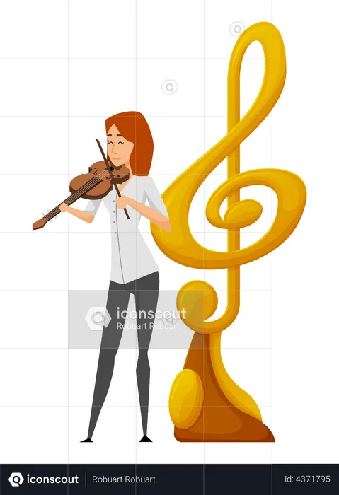 Musicien jouant du violon  Illustration