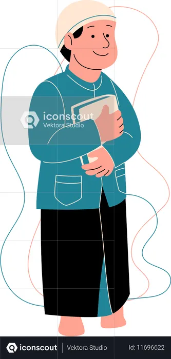 Muslim boy wearing sarong  Illustration