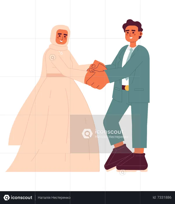 Muslim bride and groom reception  Illustration