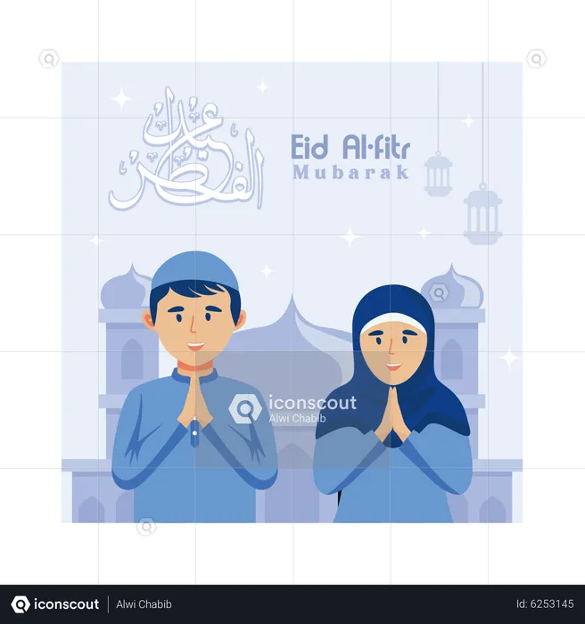 Muslim couple  Illustration