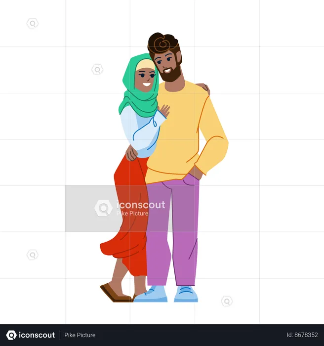 Muslim couple  Illustration