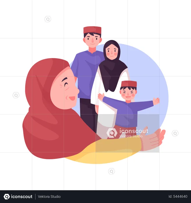Muslim family  Illustration