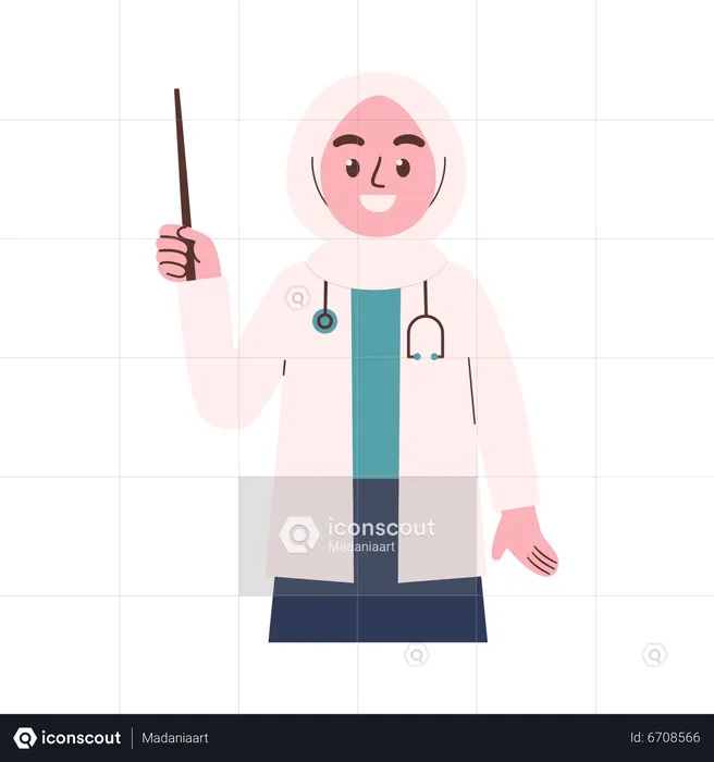 Muslim Female Doctor  Illustration