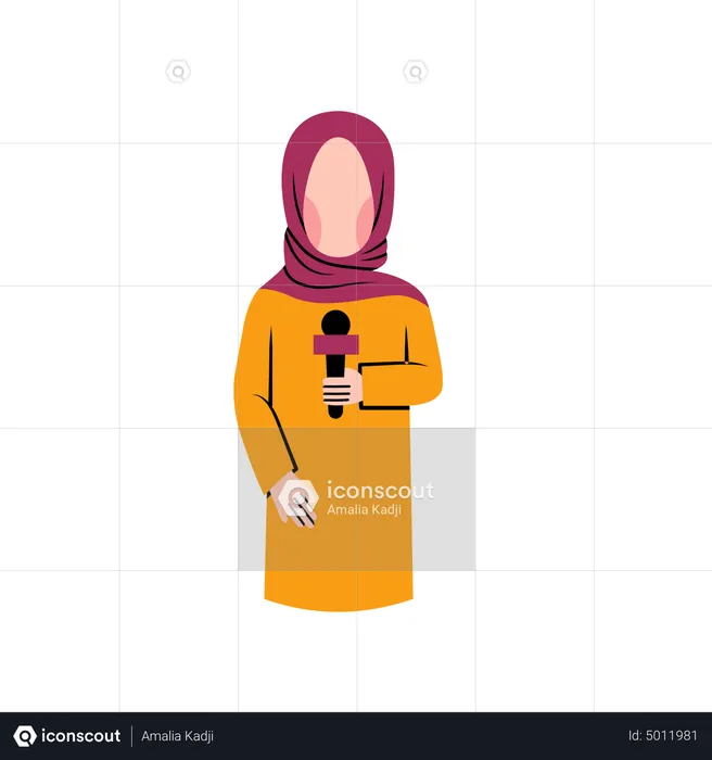 Muslim female reporter  Illustration