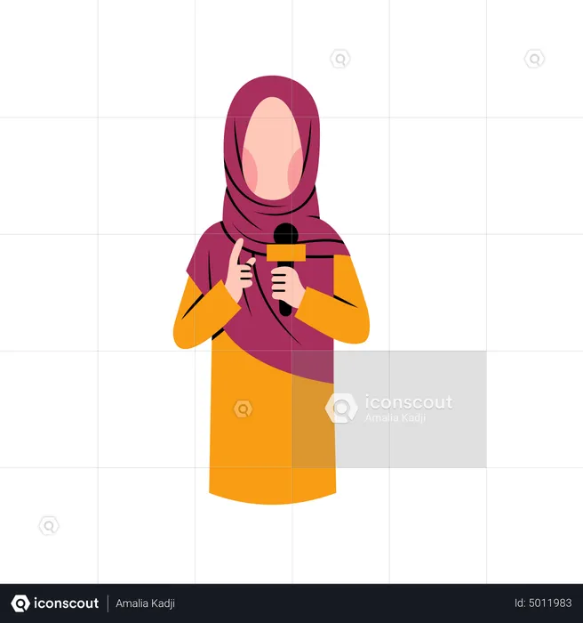 Muslim female reporter  Illustration