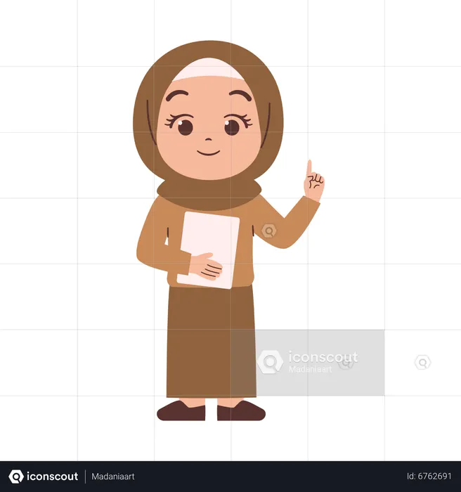 Muslim Female Teacher  Illustration