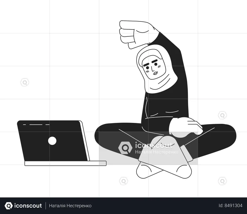 Muslim fitness blogger  Illustration