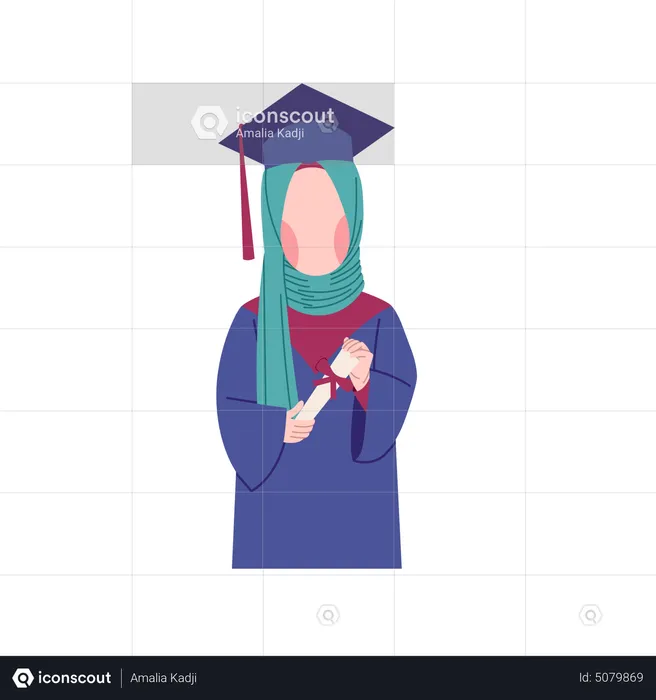 Muslim girl got graduated  Illustration