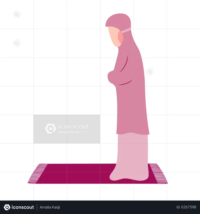 Muslim girl Praying  Illustration