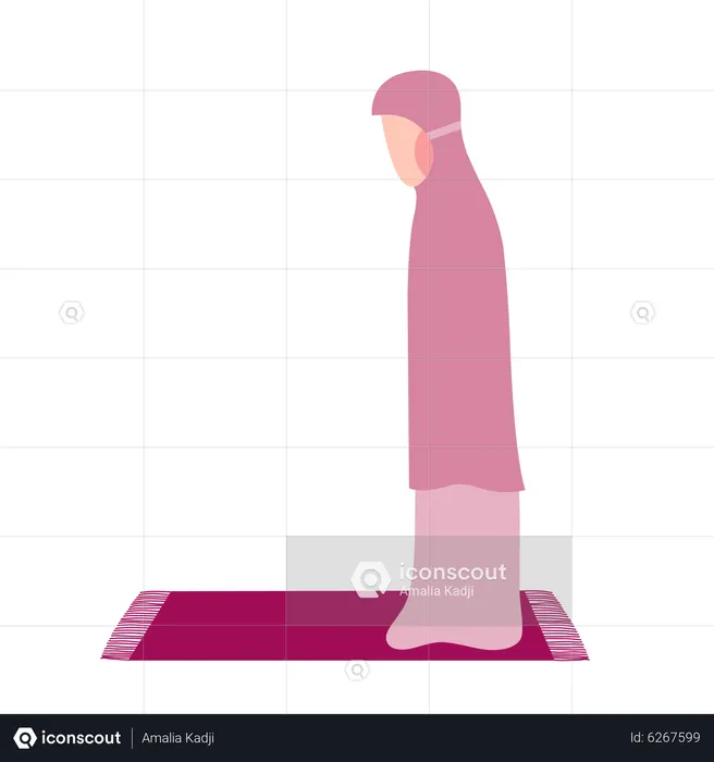 Muslim girl Praying  Illustration