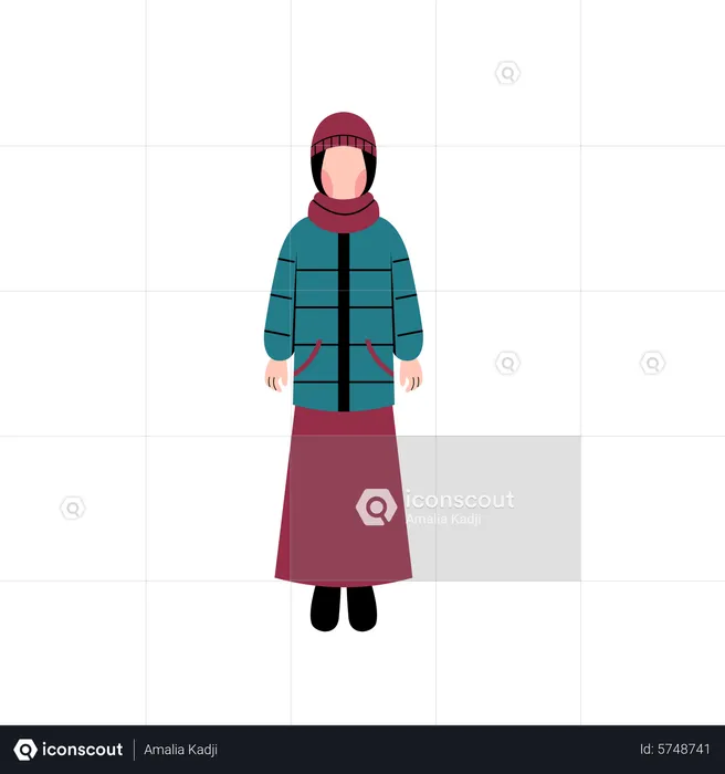Muslim girl wearing fashionable clothes  Illustration