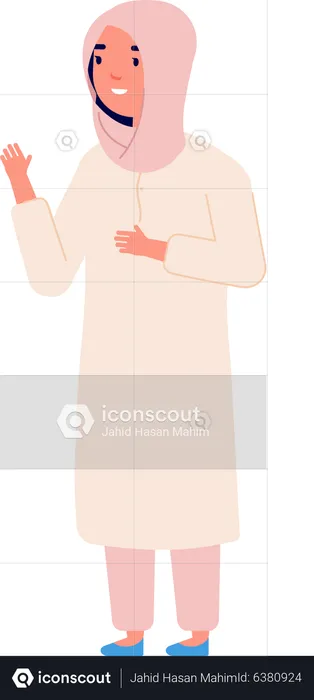 Muslim girl wearing hijab  Illustration