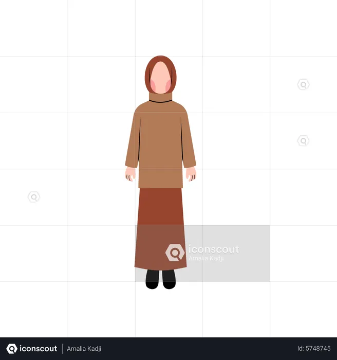 Muslim girl wearing winter wear  Illustration